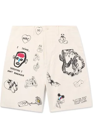 MONITALY Kardo Straight-Leg Embroidered Printed Cotton Shorts
