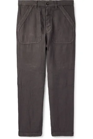 Brunello Cucinelli Tinto Wide-Leg Linen Trousers