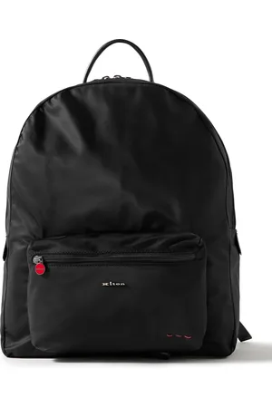 Kiton Leather-Trimmed Logo-Embellished Nylon Backpack
