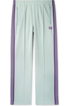 Pins & Needles Straight-Leg Webbing-Trimmed Logo-Embroidered Tech-Jersey Track Pants