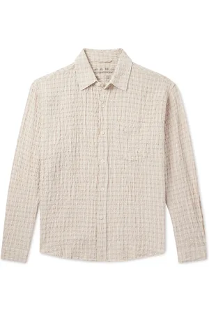 mfpen Executive Cotton and Linen-Blend Seersucker Shirt