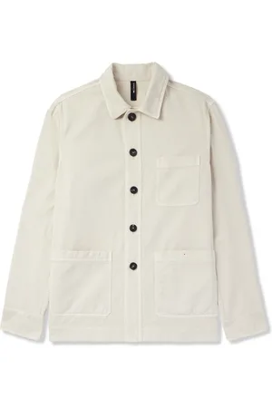 Kiton Logo-Embroidered Cotton-Twill Overshirt