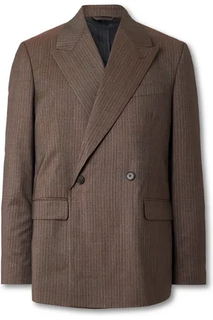 mfpen Double-Breasted Pinstriped Wool Blazer