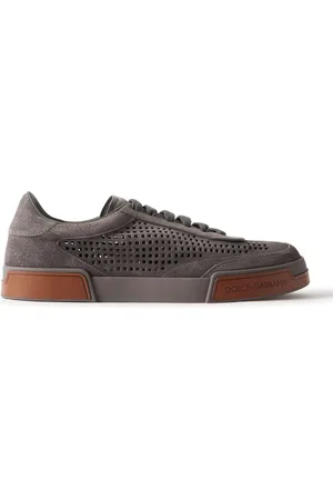 Dolce & Gabbana Portofino Yacht Perforated Distressed Suede Sneakers