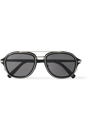 Dior DiorBlacksuit A4U Aviator-Style Acetate and Silver-Tone Sunglasses