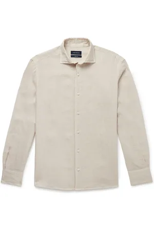 Thom Sweeney Slim-Fit Cutaway-Collar Linen Shirt