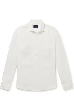 Thom Sweeney Slim-Fit Cutaway-Collar Linen Shirt