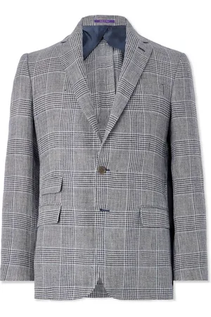 Ralph Lauren Prince of Wales Checked Linen Blazer