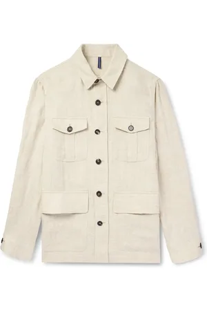 Incotex Venezia 1951 Herringbone Linen Overshirt