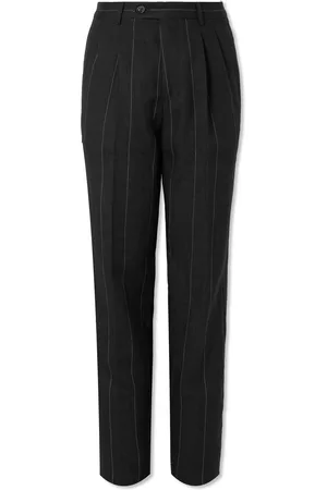Brunello Cucinelli Slim-Fit Pleated Pinstriped Linen Suit Trousers