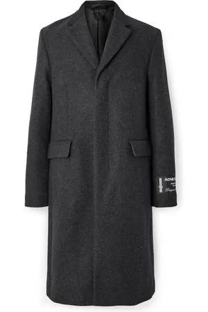 Acne Studios Orkar Logo-Appliquéd Grosgrain-Trimmed Brushed Wool-Blend Coat