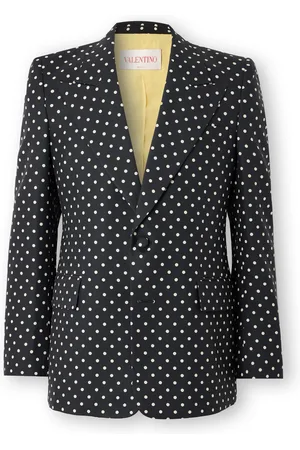 VALENTINO GARAVANI Slim-Fit Polka-Dot Silk-Shantung Blazer