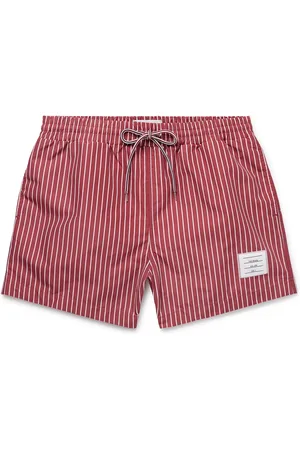 Thom Browne Slim-Fit Short-Length Striped Swim Shorts