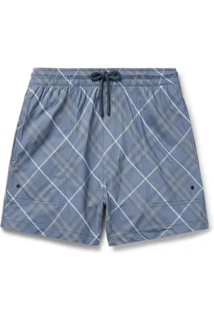 Burberry Slim-Fit Short-Length Checked Swim Shorts