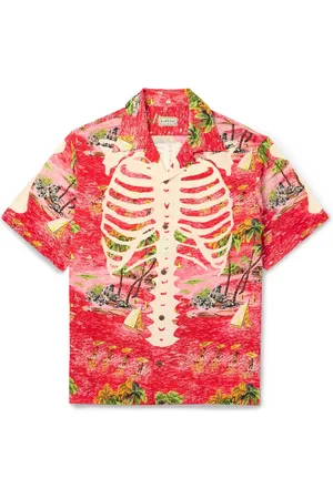 KAPITAL Aloha Convertible-Collar Printed Woven Shirt