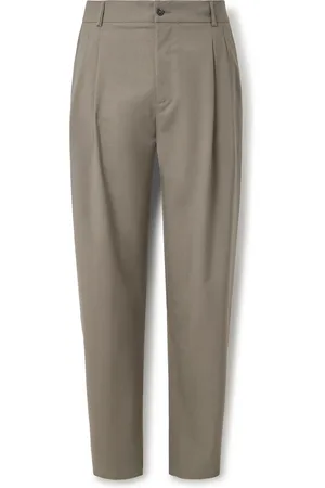 De Bonne Facture Straight-Leg Pleated Linen Trousers