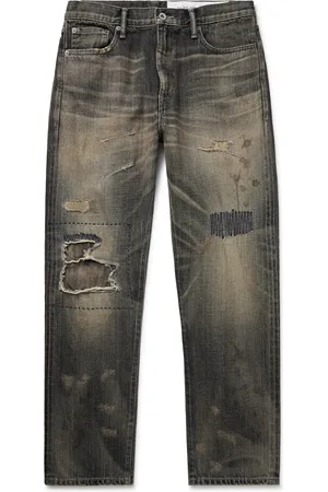 NEIGHBORHOOD Savage Slim-Fit Straight-Leg Distressed Selvedge Jeans