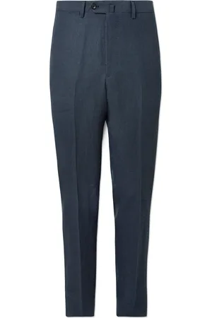 DE PETRILLO Straight-Leg Linen Suit Trousers