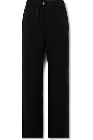 Ami Flared Belted Cotton-Twill Trousers