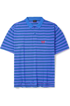 Balenciaga Oversized Striped Cotton-Piqué Polo Shirt