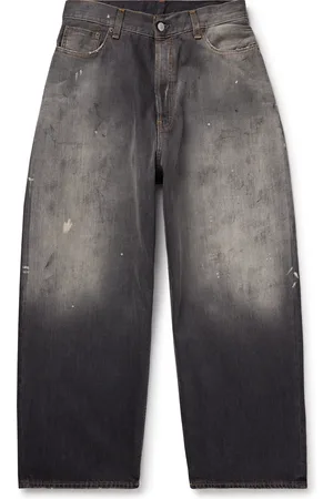 Acne Studios 2023M Wide-Leg Distressed Paint-Splattered Jeans