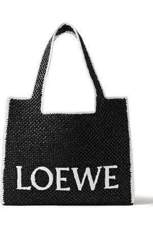 Loewe Paula’s Ibiza Logo-Embroidered Raffia Tote Bag