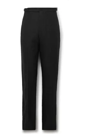 DE PETRILLO Slim-Fit Linen Tuxedo Trousers