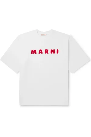 Marni Logo-Appliquéd Mohair-Trimmed Cotton-Jersey T-Shirt
