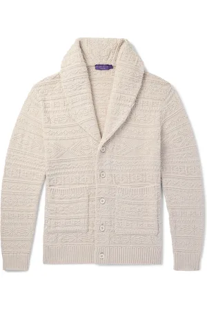 Ralph Lauren Shawl-Collar Textured Cotton and Wool-Blend Cardigan