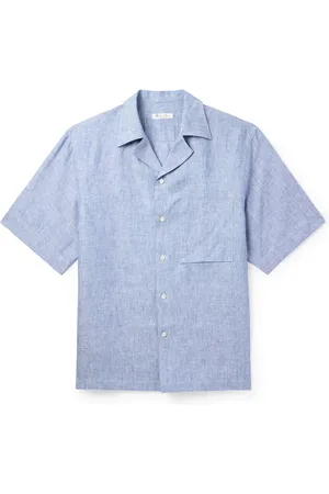 Loro Piana Federico Camp-Collar Linen Shirt