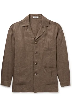 DE PETRILLO Slim-Fit Camp-Collar Linen Overshirt
