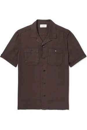 Mr P. Convertible-Collar Garment-Dyed Linen Shirt