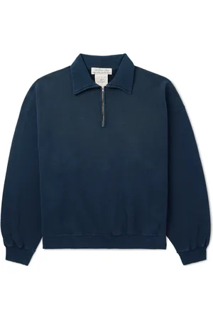 REMI RELIEF Cotton-Jersey Half-Zip Sweatshirt
