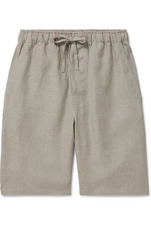 DE PETRILLO Slim-Fit Straight-Leg Linen Drawstring Shorts