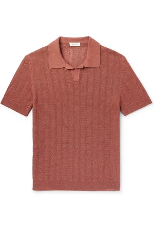 MILES LEON Fabien Linen and Cotton-Blend Polo Shirt