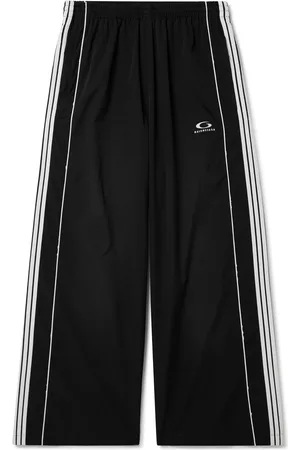 Balenciaga Straight-Leg Logo-Embroidered Striped Recycled-Shell Track Pants