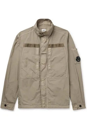 C.P. Company Logo-Appliquéd Garment-Dyed Webbing-Trimmed Flatt Nylon Overshirt
