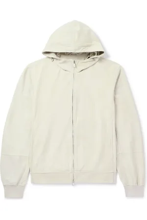 Brunello Cucinelli Suede Hooded Bomber Jacket