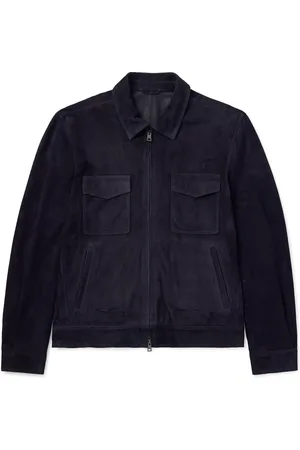 Thom Sweeney Suede Bomber Jacket