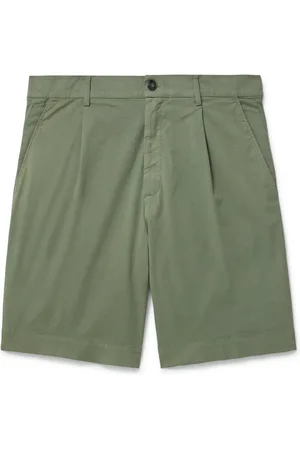 CANALI Slim-Fit Straight-Leg Pleated Stretch-Cotton Shorts