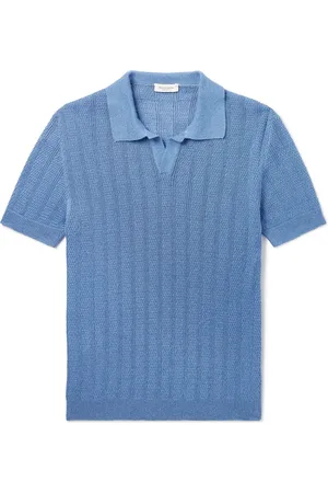 MILES LEON Fabien Linen and Cotton-Blend Polo Shirt
