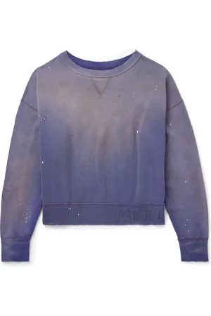 Maison Margiela Cropped Paint-Splattered Cotton-Jersey Sweatshirt