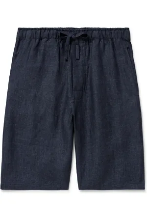 DE PETRILLO Slim-Fit Straight-Leg Linen Drawstring Shorts