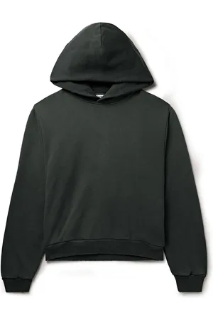 Acne Studios Franziska Garment-Dyed Distressed Logo-Print Cotton-Blend Jersey Hoodie