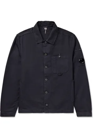 C.P. Company Logo-Appliquéd Cotton and Linen-Blend Overshirt