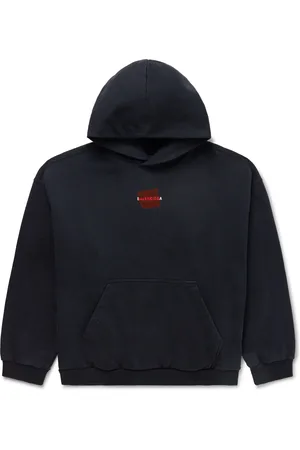 Balenciaga Logo-Embroidered Cotton-Jersey Hoodie