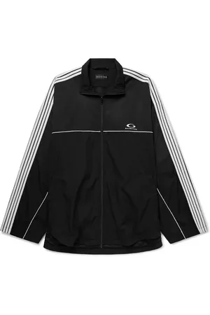 Balenciaga Oversized Striped Logo-Embroidered Recycled-Shell Track Jacket