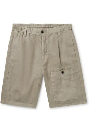 C.P. Company Straight-Leg Pleated Linen Cargo Shorts