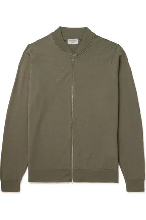 JOHN SMEDLEY 16.Singular Merino Wool Zip-Up Cardigan