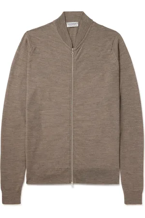 JOHN SMEDLEY 16.Singular Merino Wool Zip-Up Cardigan